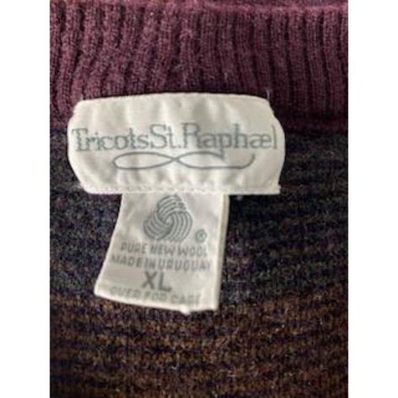 Vintage Tricots St. Raphael Maroon Knit Long Sleeve Cardigan w/ pockets Adult Si - Picture 2 of 13
